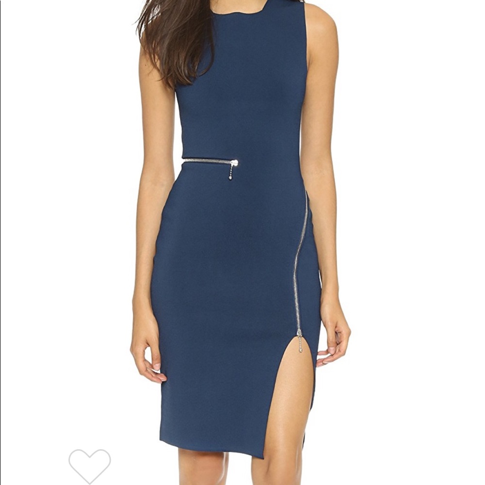 Alexander Wang Zip Waist Navy Dress XS 0 2